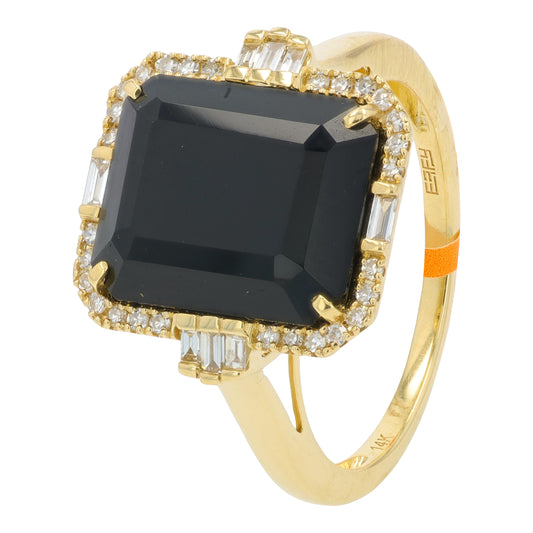 14K YG EFFY 5.10 CT Black Onyx Ring