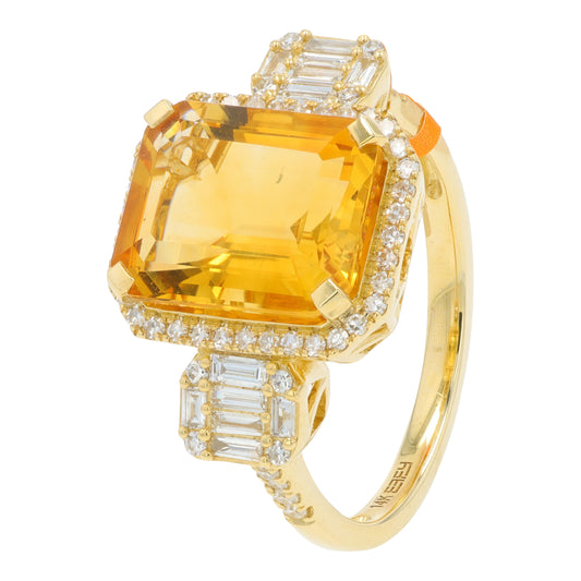 14K YG EFFY 4.20 CT Citrine Ring