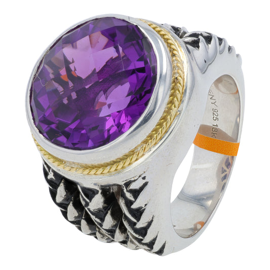 SS/18K YG EFFY 12.25 CT Amethyst Ring