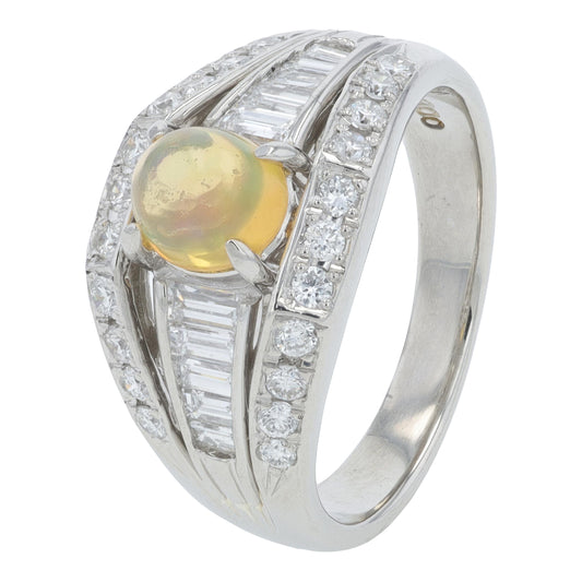 PT900 .79 CT Opal Ring