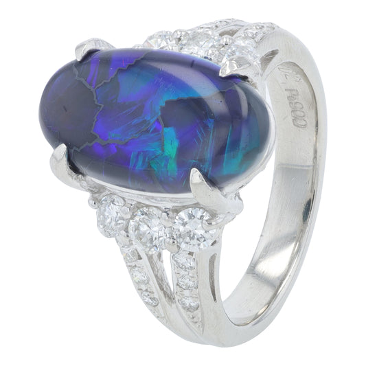 PT900 4.02 CT Black Opal Ring