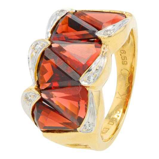 18K YG 6.59 CTW Garnet Ring