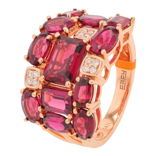 14K RG EFFY 7.70 CTW Rhodolite Ring