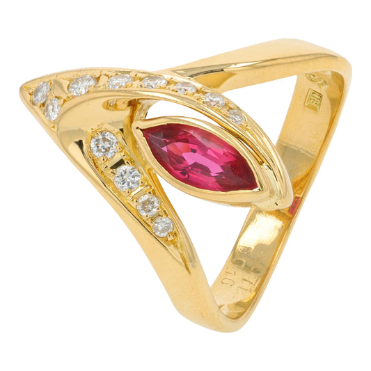 18K YG .71 CT Ruby Ring
