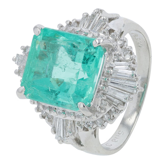 PT900 5.08 CT Emerald Ring