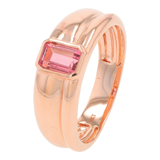 14K RG .70 Pink Tourmaline Ring