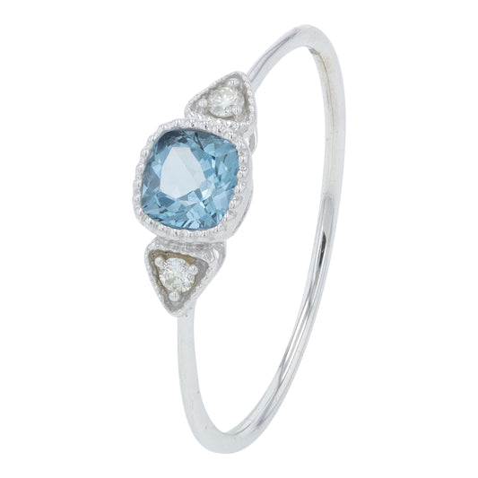 10K WG .37 CT London Blue Topaz Ring