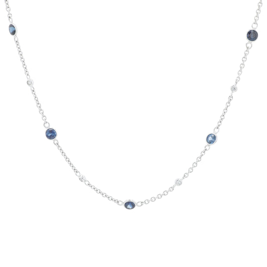 14K WG EFFY 1.46 CTW Sapphire by the Yard Necklace