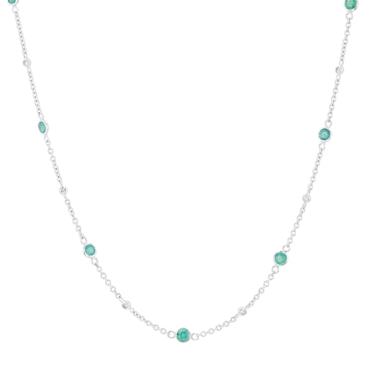14K WG EFFY 1.25 CTW Emerald by the Yard Necklace