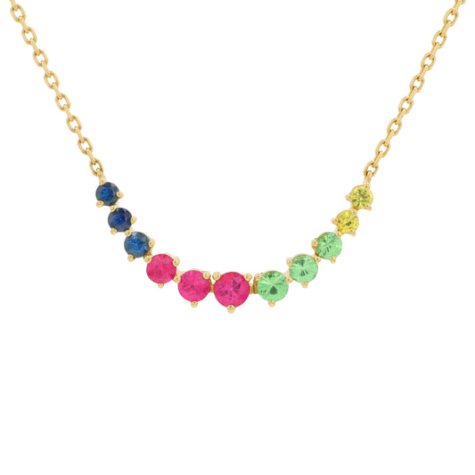 14K YG EFFY .74 CTW Multi Gemstone Necklace