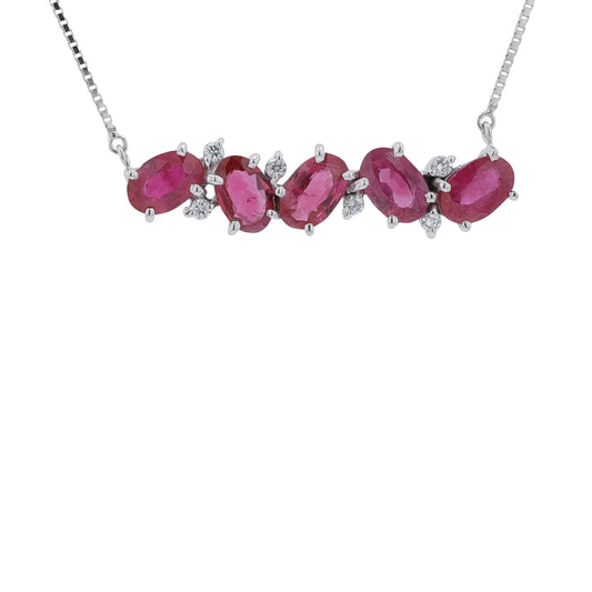 18K WG 2.50 CTW Ruby Necklace