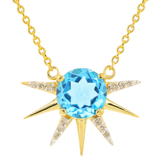 10K YG Blue Topaz Necklace