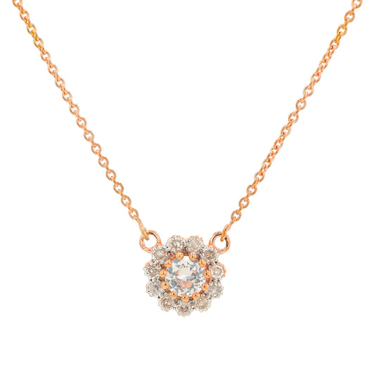 10K Gemstone Halo Necklace<p><strong>More Colors Available</p></strong>