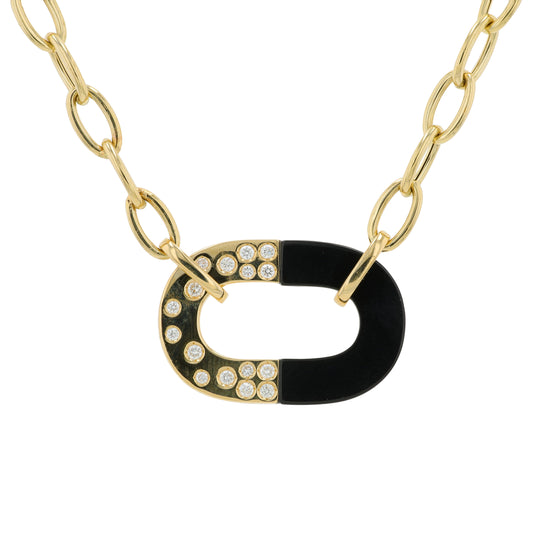 14K YG EFFY 1.90 CT Black Onyx Necklace