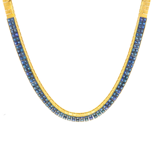 18K YG 34 CTW Sapphire Necklace