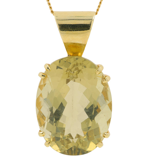 14K YG 26.84 CTW Citrine Pendant