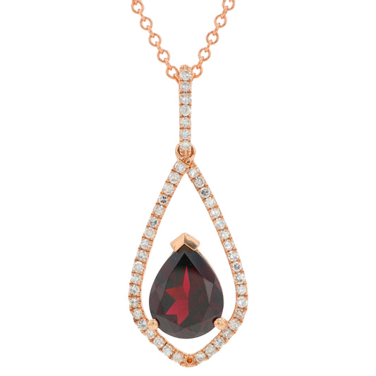 14K RG EFFY 1.80 CT Rhodolite Necklace