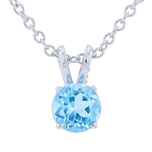14K EFFY WG .62 CT Blue Topaz Pendant