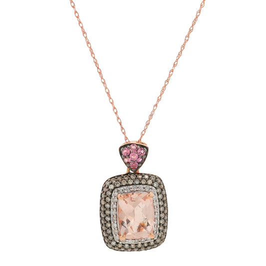 10K RG Pink Sapphire & Kunzite Pendant