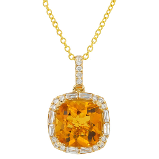 14K YG EFFY 2.35 CT Citrine Pendant
