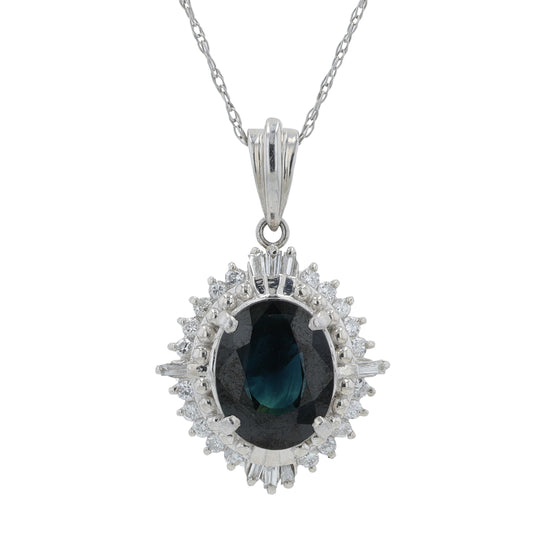 PLAT 2.25 CT Sapphire Pendant