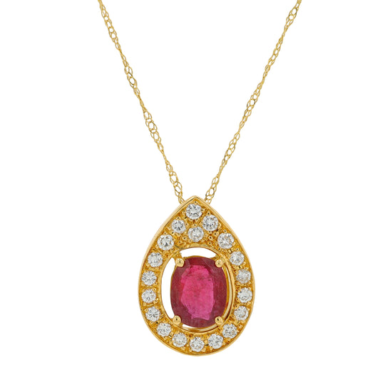 18K YG 1.03 CT Thailand Ruby Pendant<p><strong>GIA Available</p></strong>