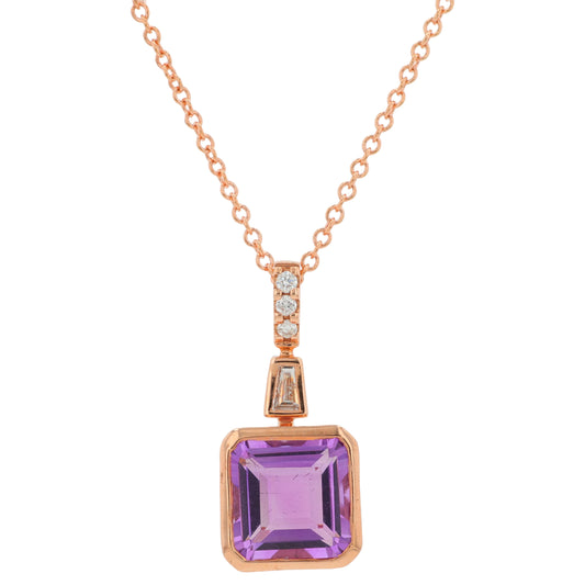 14K RG EFFY 2.55 CT Amethyst Pendant