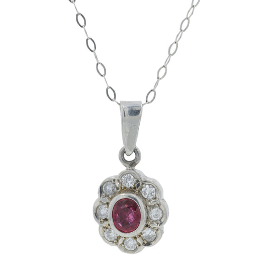 PLAT .25 CT Ruby Pendant