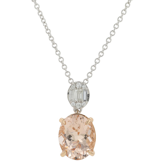 14K TT EFFY 2 CT Morganite Pendant