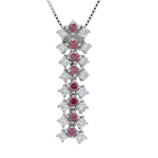 18K WG .34 CT Pink Sapphire Pendant