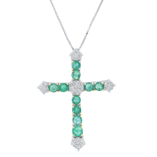 14K Gemstone Cross Pendant<p><strong>More Colors Available</p></strong>