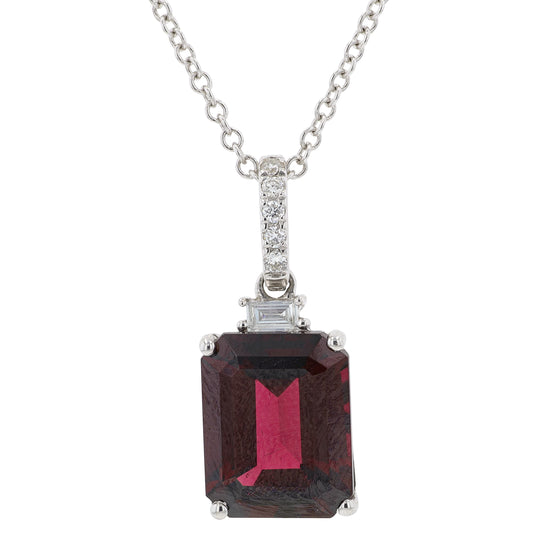 14K EFFY WG 3.85 CT Rhodolite Pendant