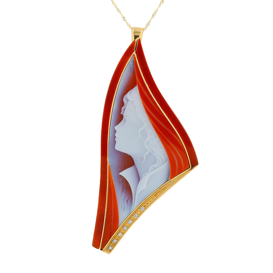 18K YG Cameo Pendant