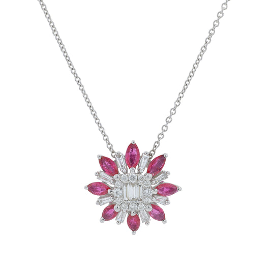 18K WG .70 CT Ruby Pendant