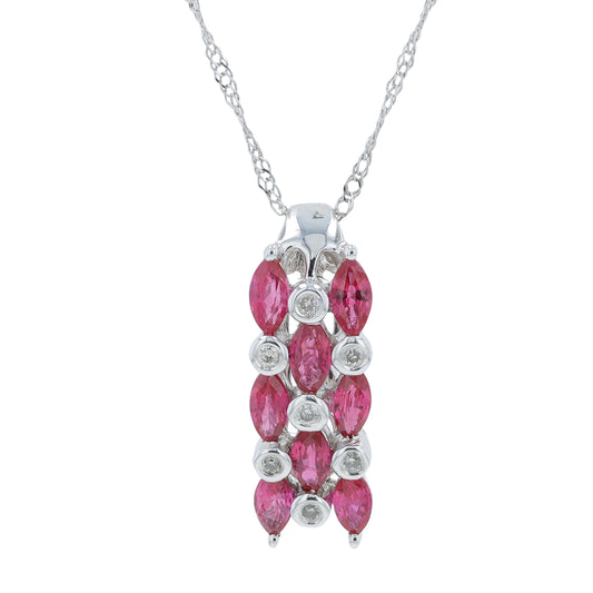 18K WG .70 CT Ruby Pendant