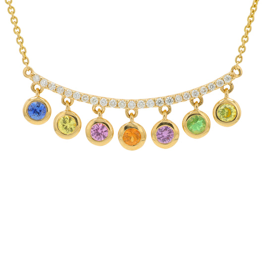 14K YG EFFY .65 CTW Multi Sapphire Pendant