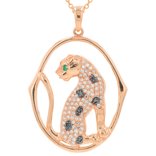 14K RG EFFY Emerald Panther Pendant