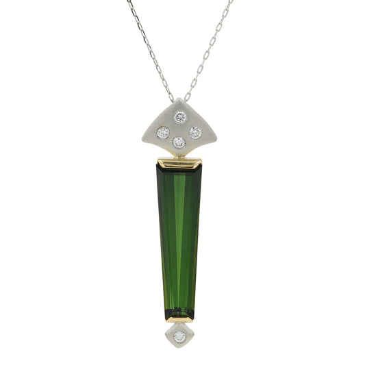 PT900/18K YG 4.32 CT Tourmaline Pendant
