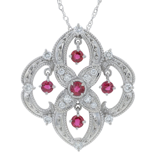 18K WG .54 CTW Ruby Pendant