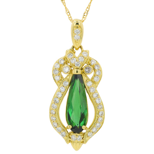 18K YG 1.53 CTW Tourmaline Pendant