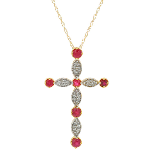 10K Ruby Cross Pendant<p><strong>More Colors Available</p></strong>