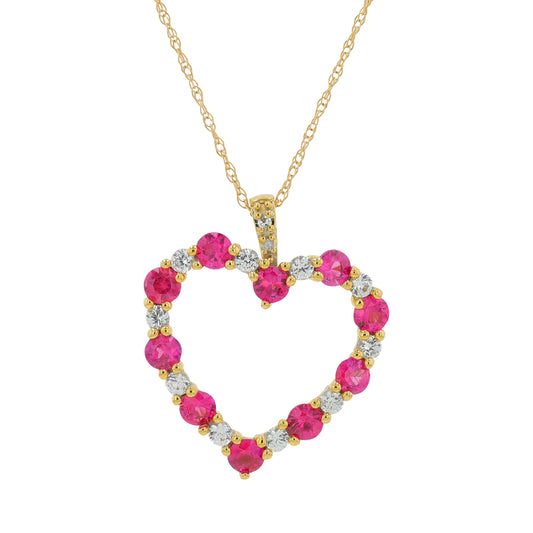 14K YG Gemstone Heart Pendant<p><strong>More Colors Available</p></strong>