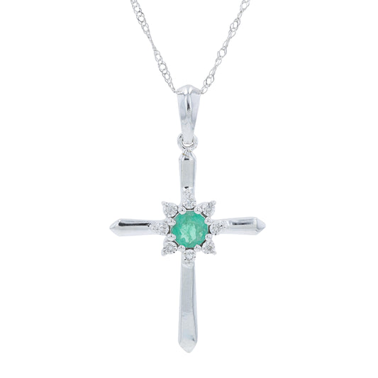 10K Gemstone Cross Pendant<p><strong>More Colors Available</p></strong>