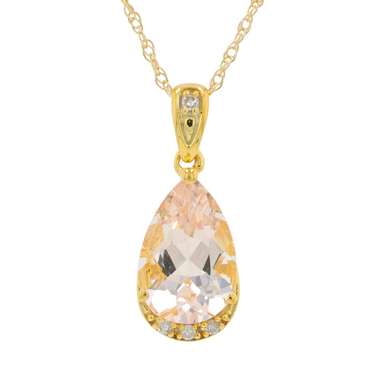 10K YG 1.10 CT Morganite Pendant