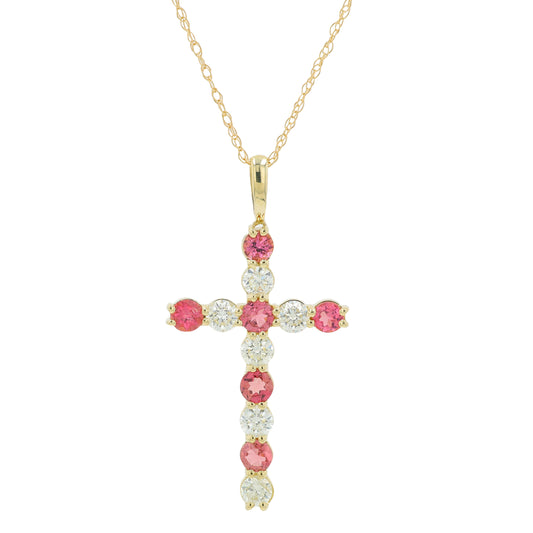 10K Gemstone Cross Pendant<p><strong>More Colors Available</p></strong>