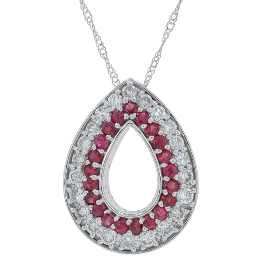 18K WG .52 CTW Ruby Pendant