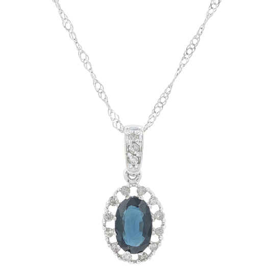 10K WG .60 CT Sapphire Pendant