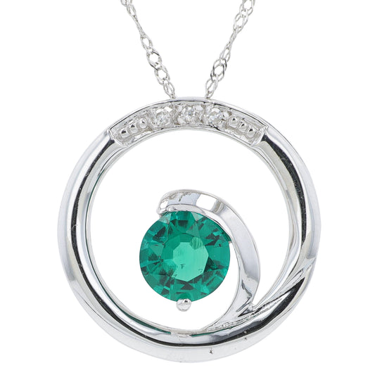 10K Created Gemstone Necklace<p><strong>More Colors Available</p></strong>