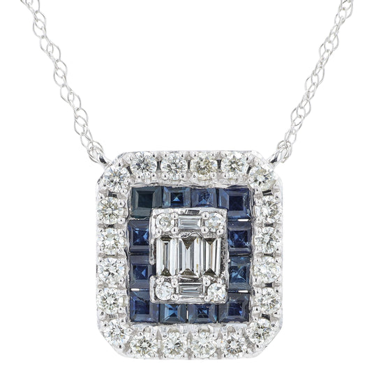 14K WG .80 CTW Sapphire Pendant