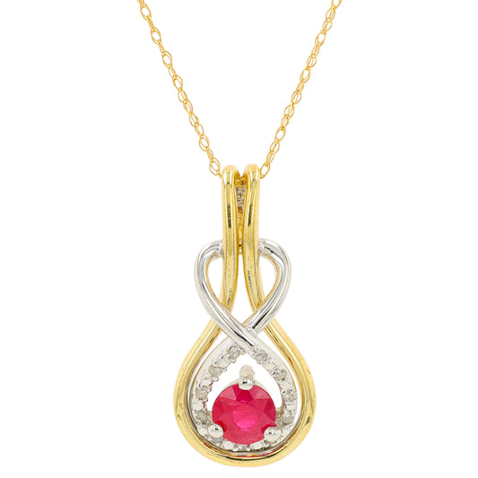 10K YG .60 CT Ruby Pendant